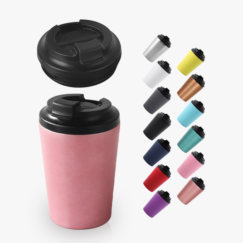 Custom Logo 12oz Portable Thermal Insulated Leak Proof Reusable Coffee Tumbler Stainless Steel Mug for Gifts