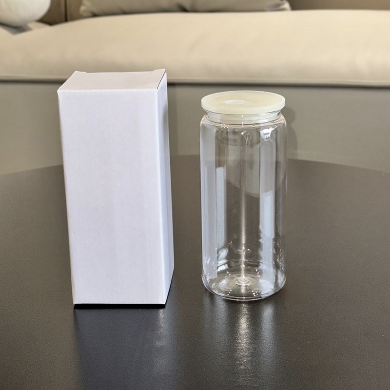 20oz Transparent Plastic Mason Cup Outdoor Portable Transparent Handy Cup Can Reusable BPA Free