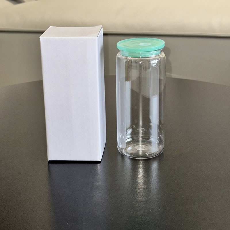 20oz Transparent Plastic Mason Cup Outdoor Portable Transparent Handy Cup Can Reusable BPA Free