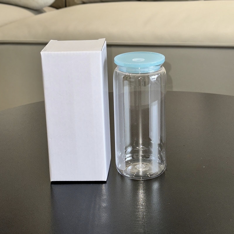 20oz Transparent Plastic Mason Cup Outdoor Portable Transparent Handy Cup Can Reusable BPA Free