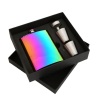 8oz rainbow hip flask gift set
