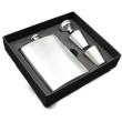 7oz B silver steel hip flask gift set
