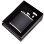 Factory Supply Wine Flask Set 7oz 8oz Colored Black Leather Stainless Steel Funnel Hip Flask Whiskey Russian Liquor Wine Flask