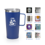 Custom LOGO Double Wall 304 Stainless Steel Mug Beer Cup Vacuum Insulated Tumbler with Handle and Straw 20oz