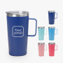 Custom LOGO Double Wall 304 Stainless Steel Mug Beer Cup Vacuum Insulated Tumbler with Handle and Straw 20oz