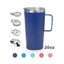 Custom LOGO Double Wall 304 Stainless Steel Mug Beer Cup Vacuum Insulated Tumbler with Handle and Straw 20oz