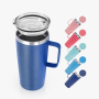 Custom LOGO Double Wall 304 Stainless Steel Mug Beer Cup Vacuum Insulated Tumbler with Handle and Straw 20oz