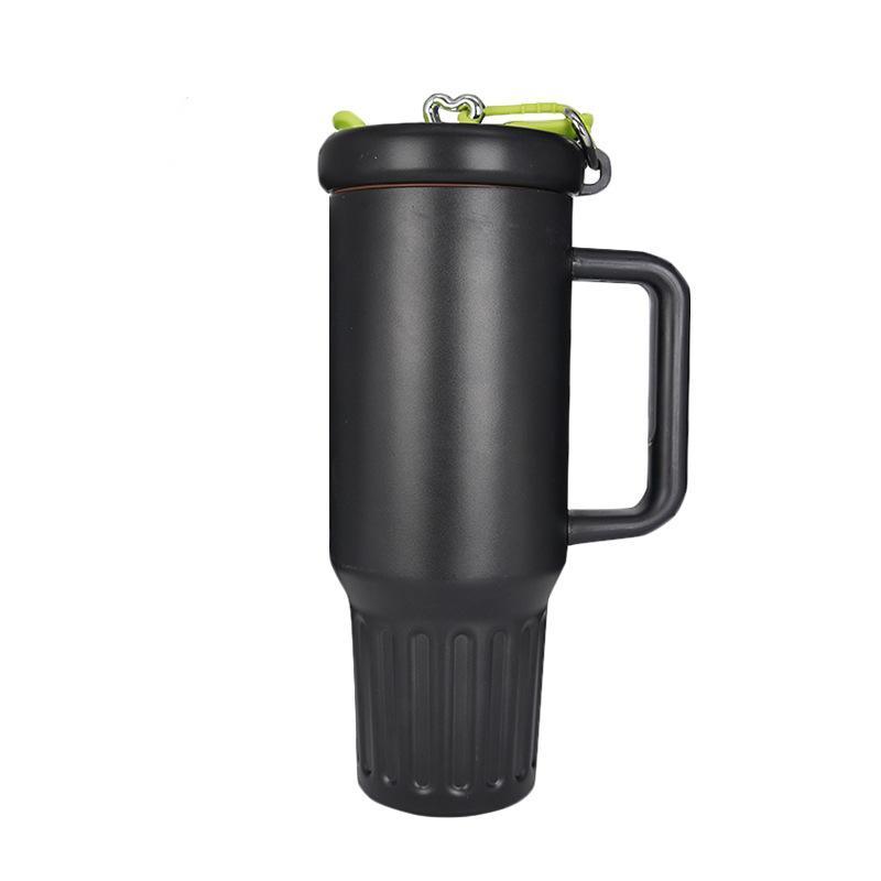 Custom Logo 40oz Tumbler Stainless Steel 304 Vacuum Double Walled Travel Mug Powder Coated Tumbler with Handle Keychain Lid