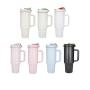 Custom Logo 40oz Tumbler Stainless Steel 304 Vacuum Double Walled Travel Mug Powder Coated Tumbler with Handle Keychain Lid
