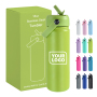 18oz 24oz 32oz Double Wall Custom logo Stainless Steel Thermal Gym Sports Insulated Water Bottle with Proof Straw Handle Lid