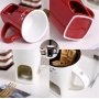 Custom 130ml Mugs Ice Cream Cheese Chocolate Melting Furnace Creative Ceramic Cup with Fork for Candle Placement Heating Furnace