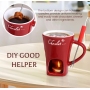 Custom 130ml Mugs Ice Cream Cheese Chocolate Melting Furnace Creative Ceramic Cup with Fork for Candle Placement Heating Furnace