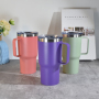 Custom Logo 20oz Tumbler Stainless Steel Vacuum Travel Mug with Handle Cute Design Mug Lid and Straw Water Bottle