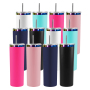 Wholesale 20oz Stainless Steel Tumbler SS304 Holographic Rainbow Powder Plated Mixed 6 Colors Insulated Cup with Straw Brush
