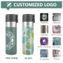 Custom LOGO 500ml Outdoor Portable Vacuum Sports Water Bottle Stainless Steel Insulated 17oz Coffee Tumbler