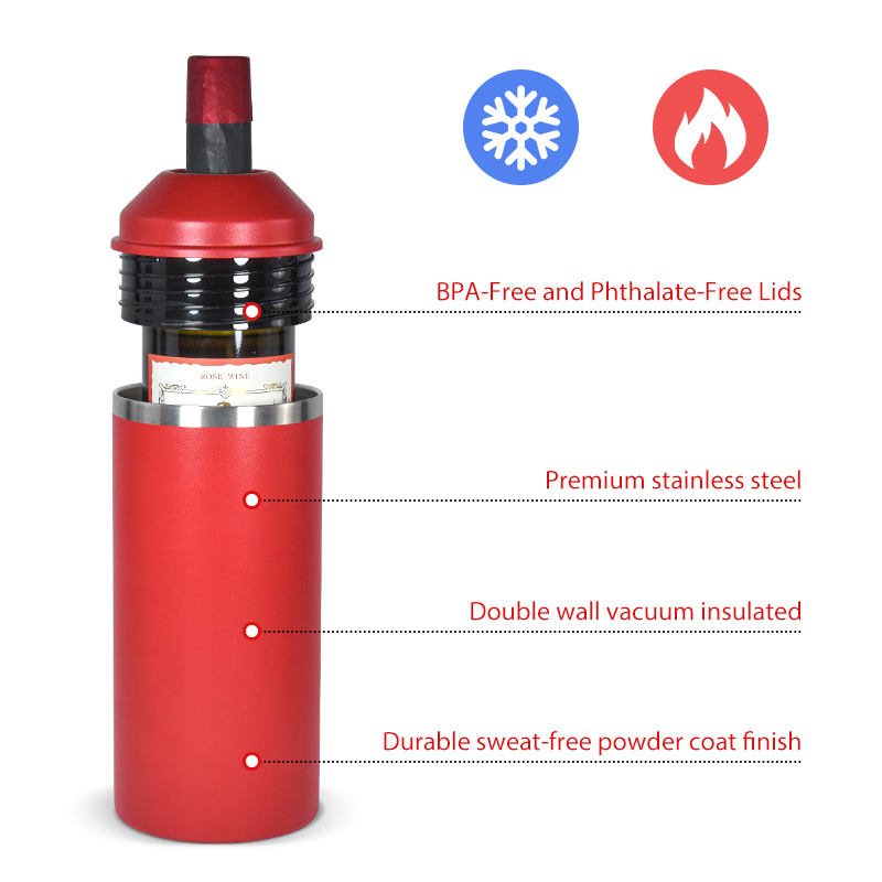 25oz Stainless Steel Insulated Double Walled Vacuum Wine Chiller Wine Bottle Cooler and Champagne Ice Bucket Tumbler Insulated