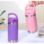 Custom Logo Portable 12oz Car Cup 304 Stainless Steel Insulated Bottle Personalized Hand-held Straw Tumbler