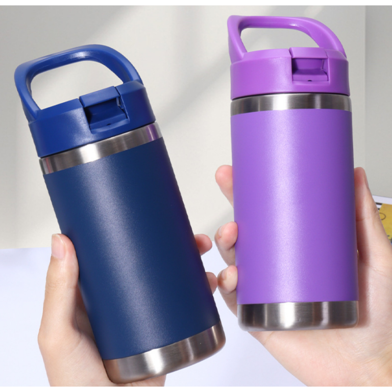 Custom Logo Portable 12oz Car Cup 304 Stainless Steel Insulated Bottle Personalized Hand-held Straw Tumbler