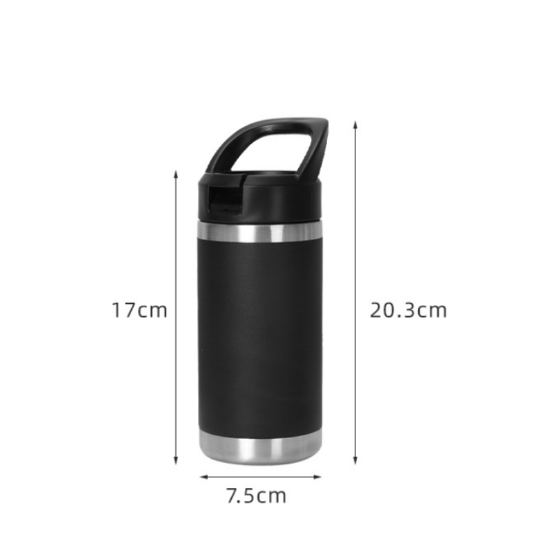 Custom Logo Portable 12oz Car Cup 304 Stainless Steel Insulated Bottle Personalized Hand-held Straw Tumbler