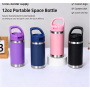 Custom Logo Portable 12oz Car Cup 304 Stainless Steel Insulated Bottle Personalized Hand-held Straw Tumbler