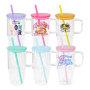 20oz Glass Tumbler with Handle Glass Mug Tumbler Cups  Kids 20oz Jelly clear Glass Mugs for Sublimation and UV DTF Wraps