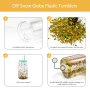 RTS US Warehouse Plastic Cups 25pcs/ctn 16oz Plastic Snow Globe Tumbler Double Wall Tumblers Cups Pre-drilled with Plug