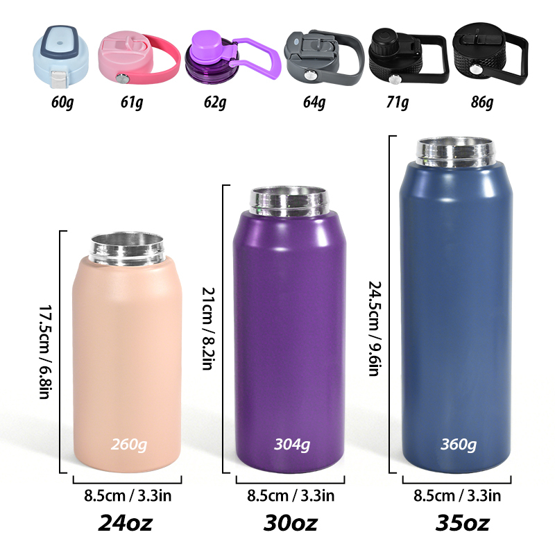 24oz/30oz/35oz Customizable 304 Stainless Steel Double Wall Vacuum Insulated Tumbler with Sport Water Bottle