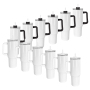 Free Shipping USA Warehouse Small Pack 12pcs/ctn 40oz Sublimation White Tumbler 6pcs Black 6 Pcs All White Mixed in a Box