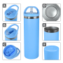 20oz Wholesale Custom Double Wall Vacuum Insulated Travel Coffee Stainless Steel Tumbler Cup With Lids and Straws