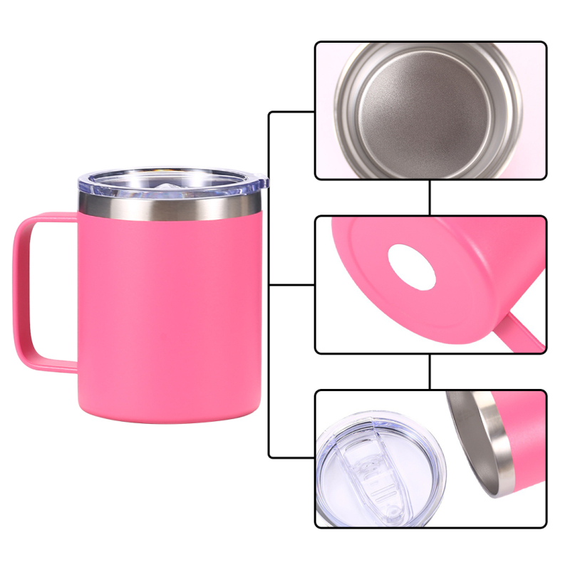 Double Wall Stainless Steel Vacuum Insulated 12oz 14oz 16oz 24oz Coffee Beer Camper Mug Tumbler With Handle