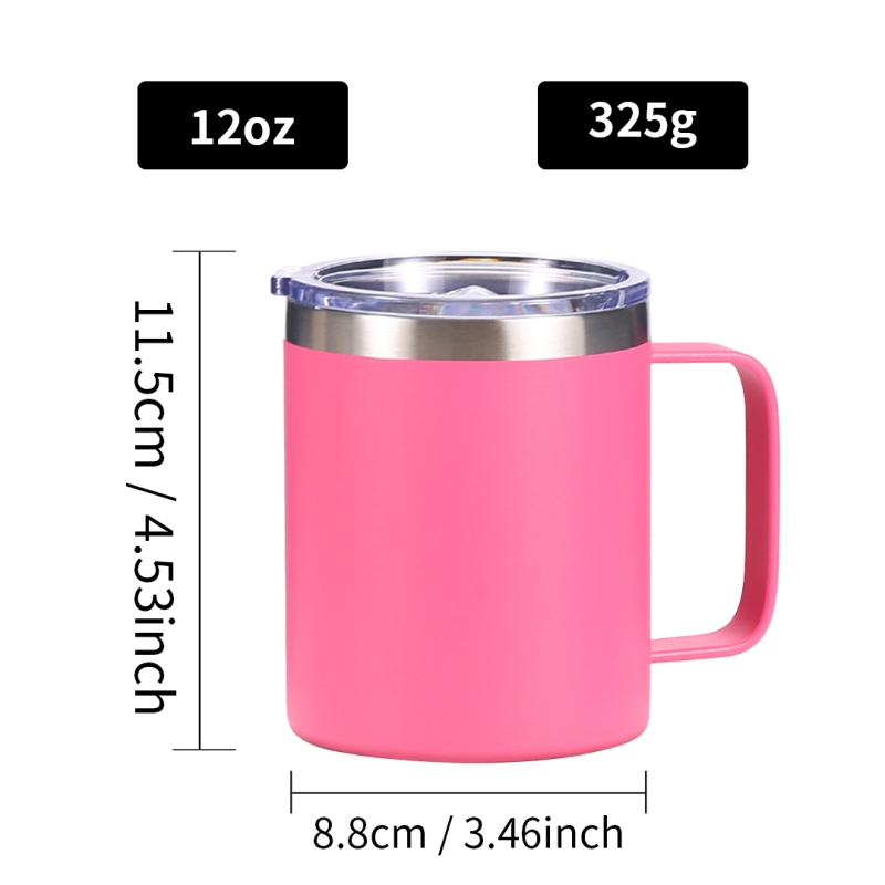 Double Wall Stainless Steel Vacuum Insulated 12oz 14oz 16oz 24oz Coffee Beer Camper Mug Tumbler With Handle