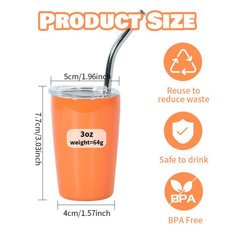 In Stocked 12 Colored 3oz Mini Travel Shot Cups Sublimation Shot Glasses Tumblers Cocktail Wine Vacuum Insulated Cup