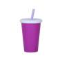 New 20oz/600ml Personalized Reusable Colored Plastic Straw Tumbler PP Drink Cold Cup with Lid and Straw for Parties