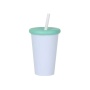 New 20oz/600ml Personalized Reusable Colored Plastic Straw Tumbler PP Drink Cold Cup with Lid and Straw for Parties