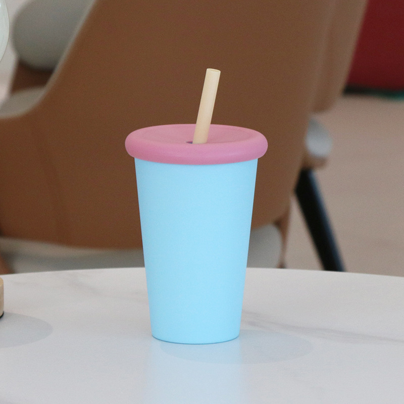 New 20oz/600ml Personalized Reusable Colored Plastic Straw Tumbler PP Drink Cold Cup with Lid and Straw for Parties