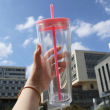 Clear with Pink Lid without hole