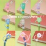 Cartoon Straw Silicone Dustproof Cover Flower Rabbit Love Plug Soft Rubber Recirculable Cloud Straw Cover