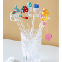 Cartoon Straw Silicone Dustproof Cover Flower Rabbit Love Plug Soft Rubber Recirculable Cloud Straw Cover