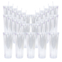 CN Warehouse DIY Pre-drilled Double Wall 24oz Clear Acrylic Tumbler Reusable Plastic Tumbler with Straw and Stopper