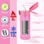 Small Pack 6pcs/ctn RTS Powder Coated 12oz Tumbler Stainless Steel School Kid Bounce Sippy Water Bottle Thermal Flask