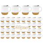 RTS USA Stocked 36pcs/ctn 15oz Sublimation Glossy White Ceramic Mug with Handle Black Plastic Lid and Bamboo Cork Bottom