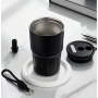 Custom logo Vacuum Insulated Stainless Steel Travel Coffee Mug Leak-Proof Reusable Cup Durable Thermoses Tumbler W/ Straw 15oz