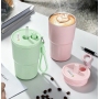 Custom logo Vacuum Insulated Stainless Steel Travel Coffee Mug Leak-Proof Reusable Cup Durable Thermoses Tumbler W/ Straw 15oz