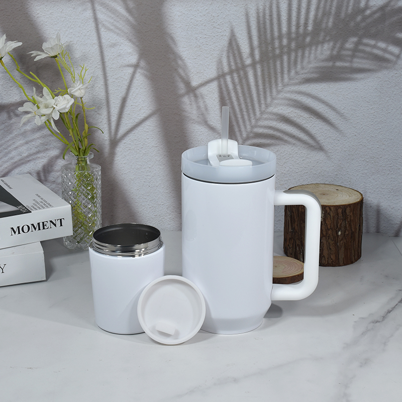 Sublimation Stainless Steel Insulate 40oz 2 in 1 Cup Tumbler Detachable Snack Ice Storage Compartment Coffee Mugs Water Bottle
