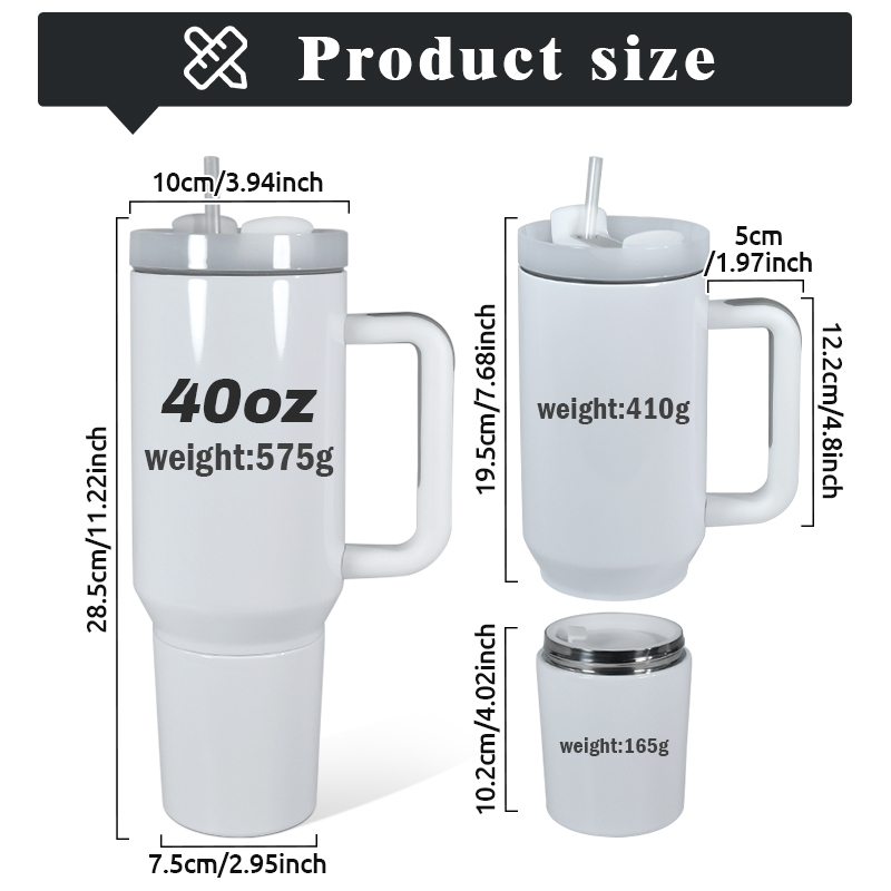 Sublimation Stainless Steel Insulate 40oz 2 in 1 Cup Tumbler Detachable Snack Ice Storage Compartment Coffee Mugs Water Bottle