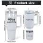 Sublimation Stainless Steel Insulate 40oz 2 in 1 Cup Tumbler Detachable Snack Ice Storage Compartment Coffee Mugs Water Bottle