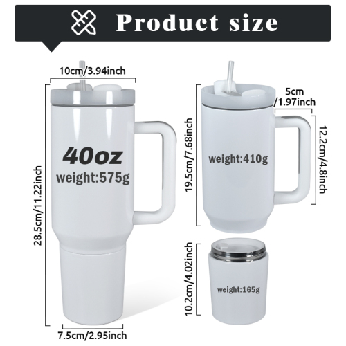 Sublimation Stainless Steel Insulate 40oz 2 in 1 Cup Tumbler Detachable Snack Ice Storage Compartment Coffee Mugs Water Bottle