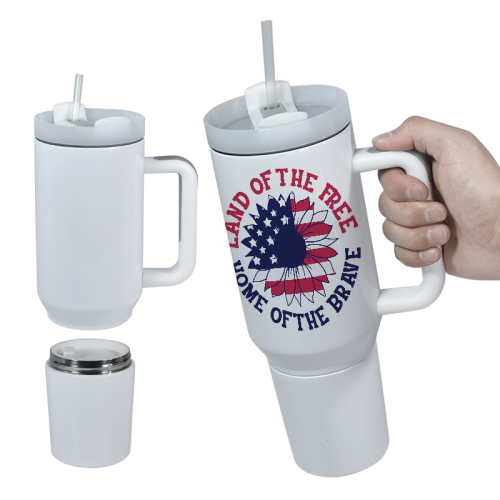 Sublimation Stainless Steel Insulate 40oz 2 in 1 Cup Tumbler Detachable Snack Ice Storage Compartment Coffee Mugs Water Bottle
