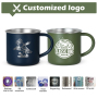 12 oz Coffee Mug Handle Tumblers Single Wall Stainless Steel 400ml Business Party  Beer Metal Cups for Drinking Outdoors