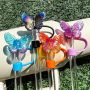 Lovely Acrylic Butterfly Silicone Dust Resistant  Reusable Topper Soft Rubber Straw Cover